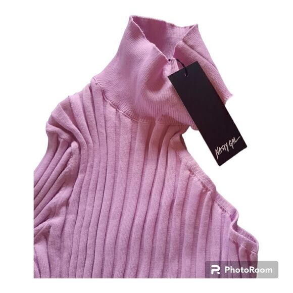 Nasty Gal Wide Ribbed One Shoulder Knitted Top - Picture 2 of 4